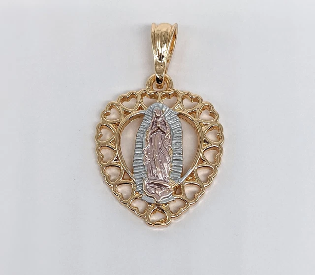 Gold Plated My Lady Virgin Mary Pendant Oro Laminado Virgen de Guadalupe Medalla