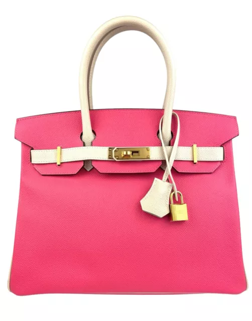 Hermes Special Order Birkin 25 Bag HSS Craie and Gold Gold Hardware Togo •  MIGHTYCHIC • 