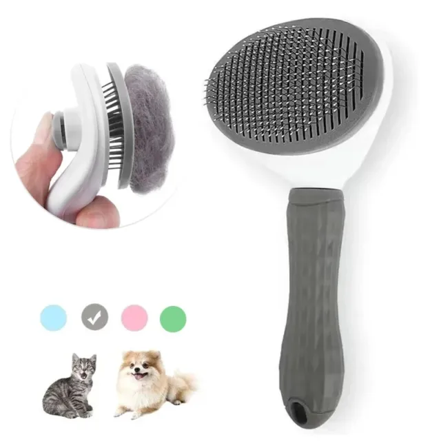 Pet Grooming Brush Hair Remover Dog & Cat Comb Massage Deshedding Self Cleaning