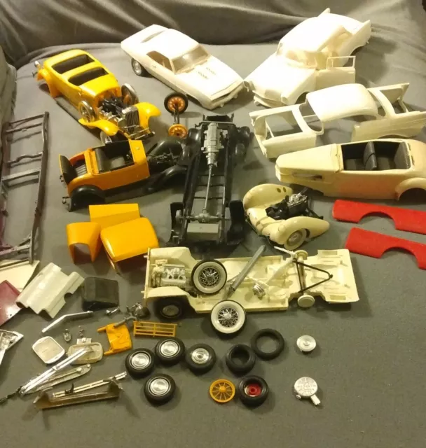 Lot Of Vintage 1950's & 60's, 70's Plastic Car Model Parts, Chevy Camaro SS