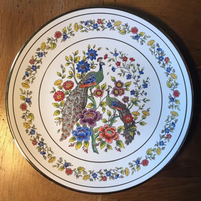 Fakiolas Plate PEACOCK PARADISE Hand Made In GREECE 24k Gold Decoration VINTAGE