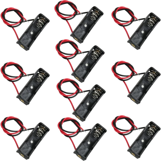 10PCS 12V 23A Battery Holder, Battery Case with Leads Wires, Black