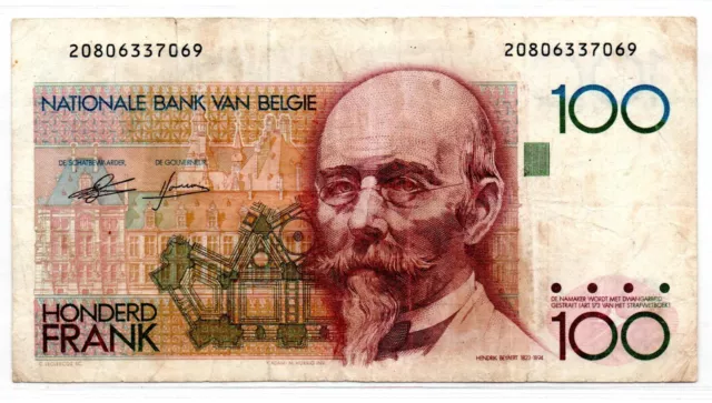 Belgium Note 100 Francs ND (1982- 1994) Banque Nationale P-142 (Low Shipping)