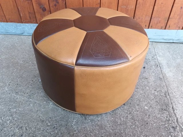 60er Vintage Hocker Sitzkissen Pouf Ottomane Kamelhocker 60s Kaminhocker 11