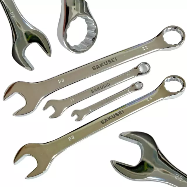 SAKUSEI 6 - 32mm Combination Spanner CrV Metric Polished Mirror Finish Strong