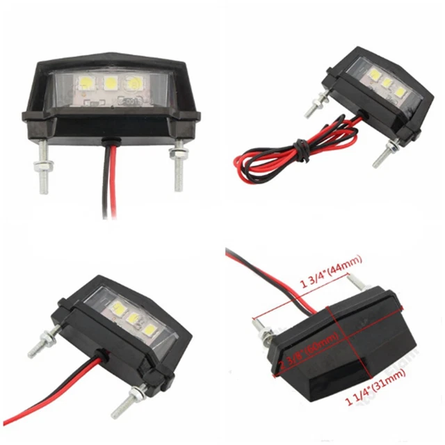 Luci targa freno coda posteriore moto 3 LED mini vita h7