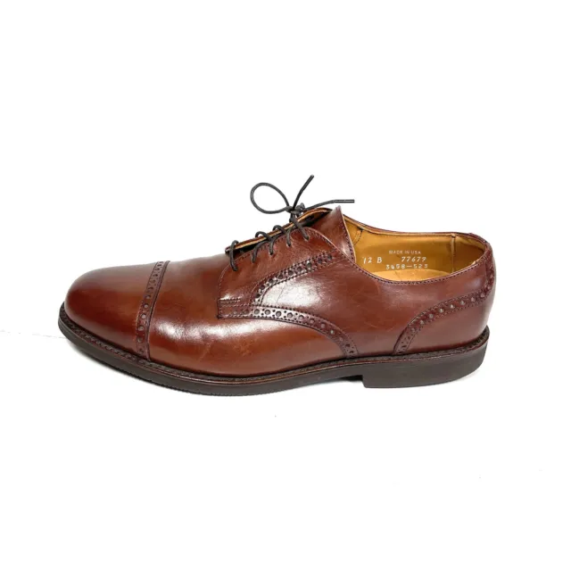 Allen Edmonds Shoes Men’s 12B Brown Benton Oxfords Orthotic Leather Cap Toe