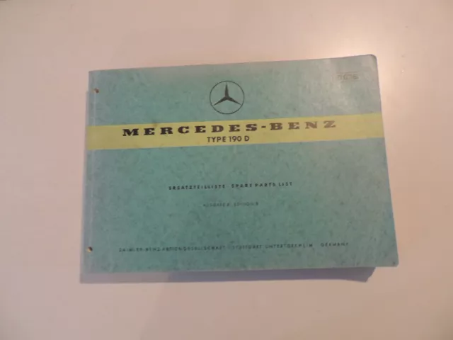 Ersatz teile Katalog Mercedes-Benz W121 Ponton 190 D 1959 parts list catalog ue