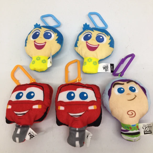 5 DISNEY PIXAR McDonalds Happy Meal Plush Keychains Buzz, Lightning