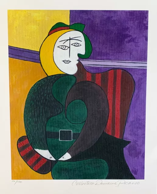 Pablo Picasso WOMAN IN RED ARMCHAIR Estate Signed Limited Edition Giclee 14"x11"