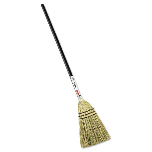 Rubbermaid Commercial 28 in. Handle 38 in. Lobby Corn-Fill Broom - Brown