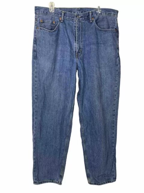 Levis 560 Denim Jeans Men's 38x34 Baggy Tapered Leg Blue 90's 100% Stiff Cotton