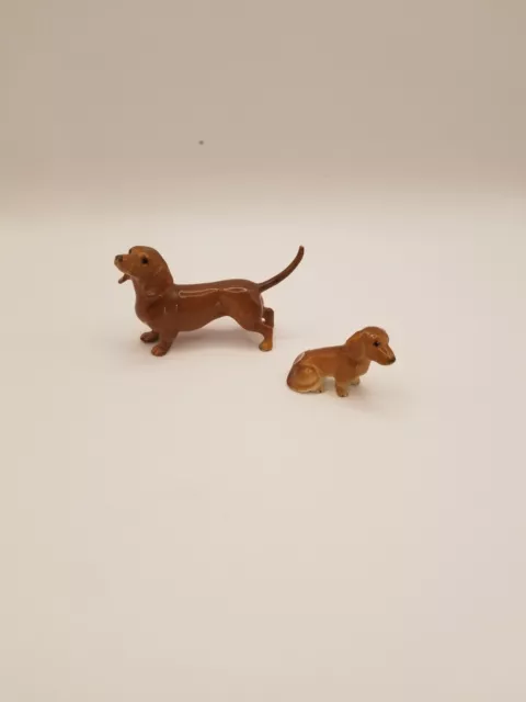 Vtg pair Napco fine bone china Dachshunds made in Japan 1.75 in. tall