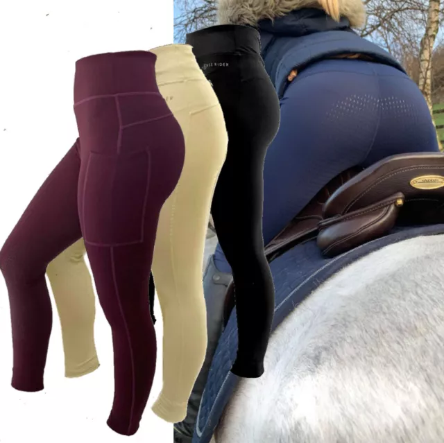 CHILDREN'S RIDING TIGHTS Horse sticky bum FULL SEAT  KNEE Jods - Thigh Pocket