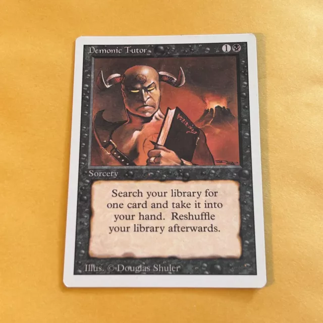 Magic the Gathering MTG DEMONIC TUTOR (Revised Edition Uncommon, 1994) NM-MT+ Magic the Gathering MTG DEMONIC TUTOR (Revised Edition Uncommon, 1994) NM-MT+