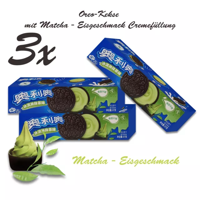 3x Oreo Kekse Matcha Eisgeschmack Asia 3x 97g exotisch 58,38€/Kg erfrischend