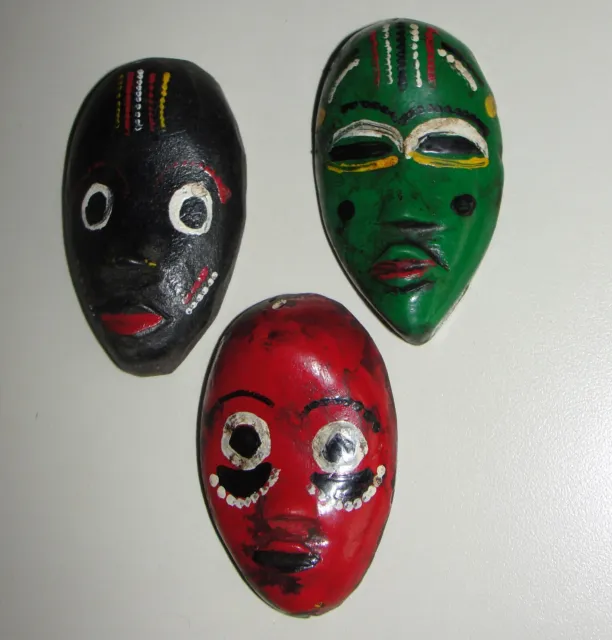 African Dan Lega Tribe 3 Passport Masks Pendants Liberia Collector Ivory Coast 9