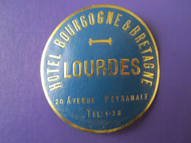 FRANCE LOURDES BOURGOGNE Hotel Decal Luggage Label Sticker Aufkleber ...
