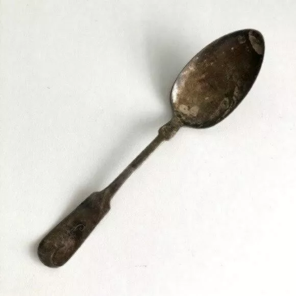 Antique Late 1800s WM Rogers & Son AA Silver Tipped Pattern Serving Spoon
