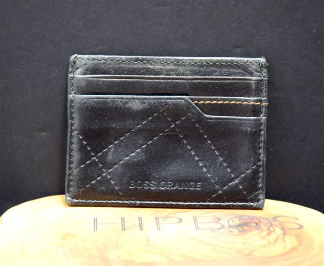 Hugo Boss Boss Orange Mens Wallet Leather Card Holder Wallet Card Wallet Black