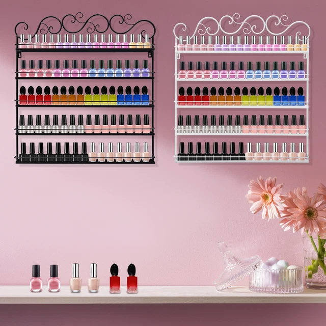 Doorhighpeak Nagellackregal Aus Metall – Dreieckig, 6-teilig, Wandmontiert Für ätherische Öle & Parfüm