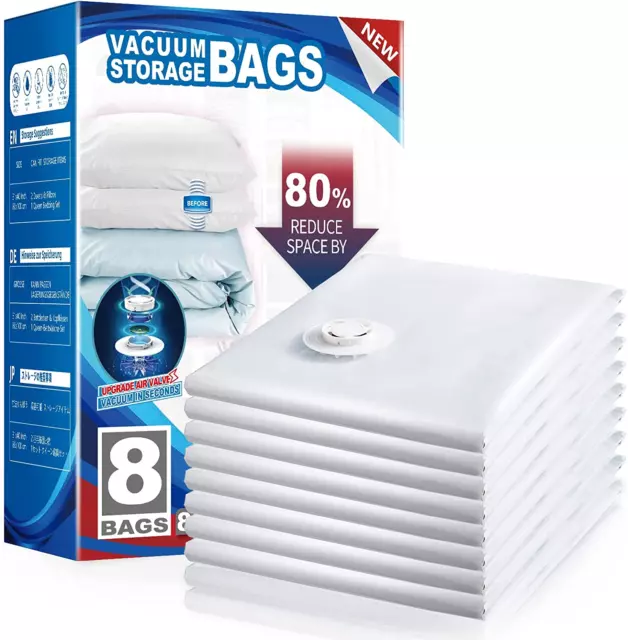 Vacuum Storage Bags for Comforter and Blankets Jumbo Vacuum Seal Bags 8 Pack