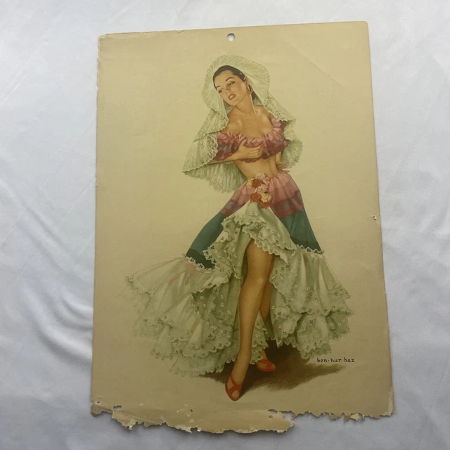 1948 ESQUIRE GIRL Pin Up Calendar Artist Alberto Varga AUGUST Single