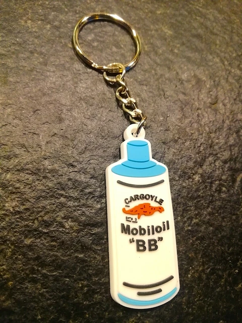 **Schlüsselanhänger PVC Esso u. Gargoyle Mobiloil  Oldtimer Tankstelle  Öldose** 3