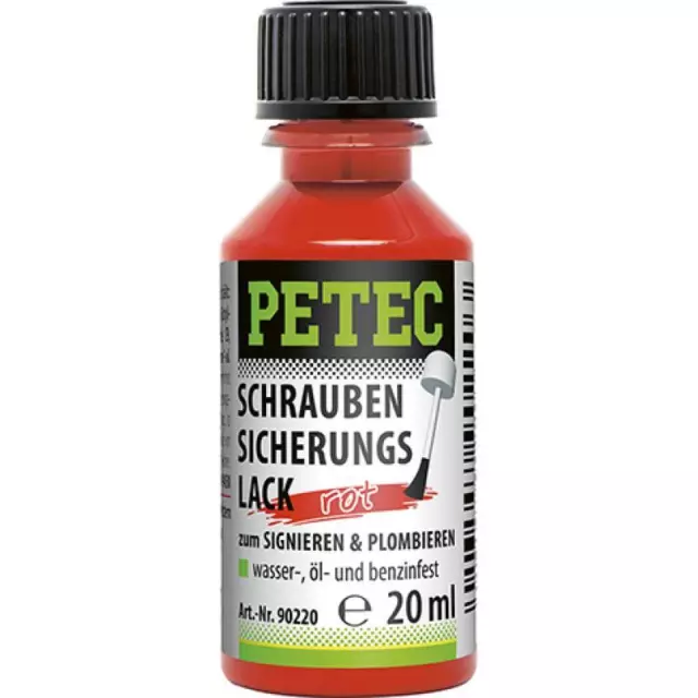 Petec Schraubensicherungslack 20 ml - rot