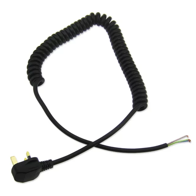 240V 13A Coiled Cable Mains Flex For Mobile Catering Cupboards Hot Plate Units