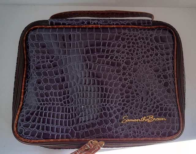 Samantha Brown First Class Embossed Croco Accessory Kit, Purple