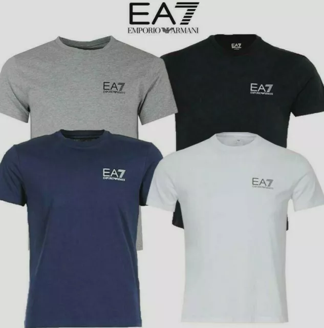 EMPORIO ARMANI EA7  Men’s Cotton T-shirt Crew Neck Short Sleeve Top