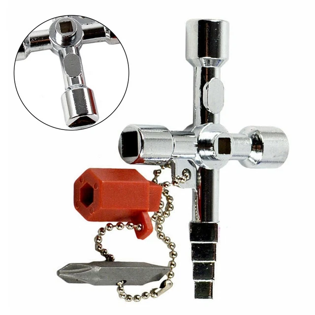 Universal Cross Wrench Square Triangle Train Electrical Cabinet Elevator Key