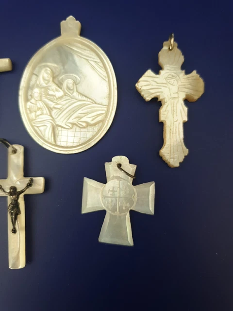 Lot D'anciens Pendentifs En Nacre Vintage - Sans Marque (occasion)
