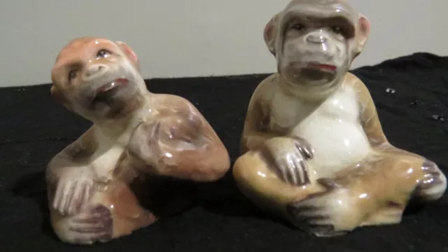 Vtg Monkey Salt and Pepper Shakers - Japan