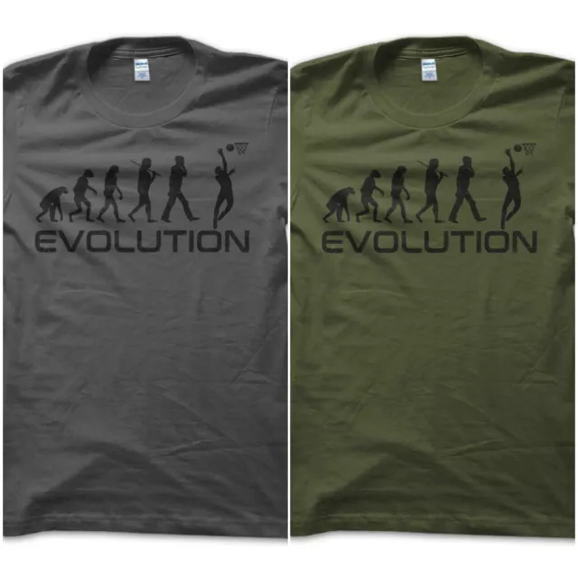 T-Shirt Maglietta Evolution Basket Pallacanestro  Sport Idea Vintage Uomo