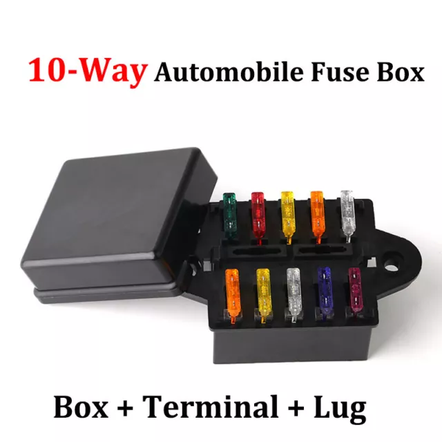 Caja de fusibles para automóvil de 10 vías - 10 cables doble línea cuadrada conjunto de fusibles - piezas de maquinaria agrícola