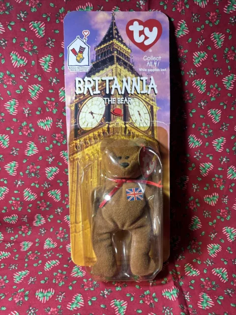 Ty Teenie Beanie Britannia The Bear McDonald's Brand New In Box w/ ERRORS Rare!