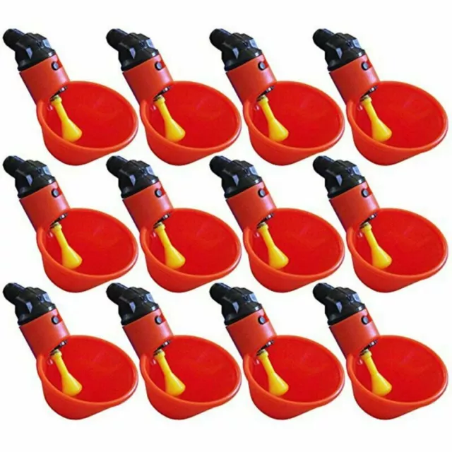 10Pcs Poultry Water Waterer Chicken Hen Drinking Cups Plastic Automatic Drinker