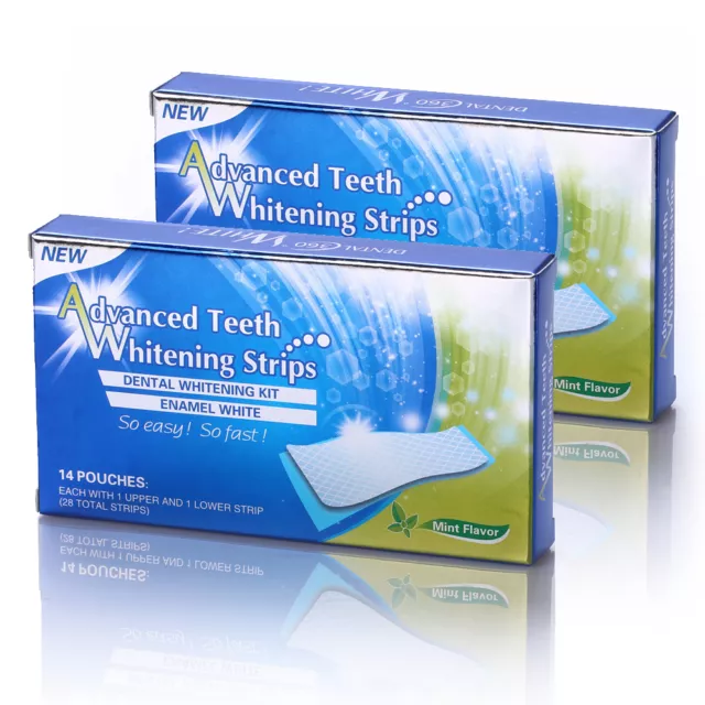 56 Strips Zahnweiß Zahnaufhellung Streifen Whitestrips Weiss Zähne Bleaching NEU
