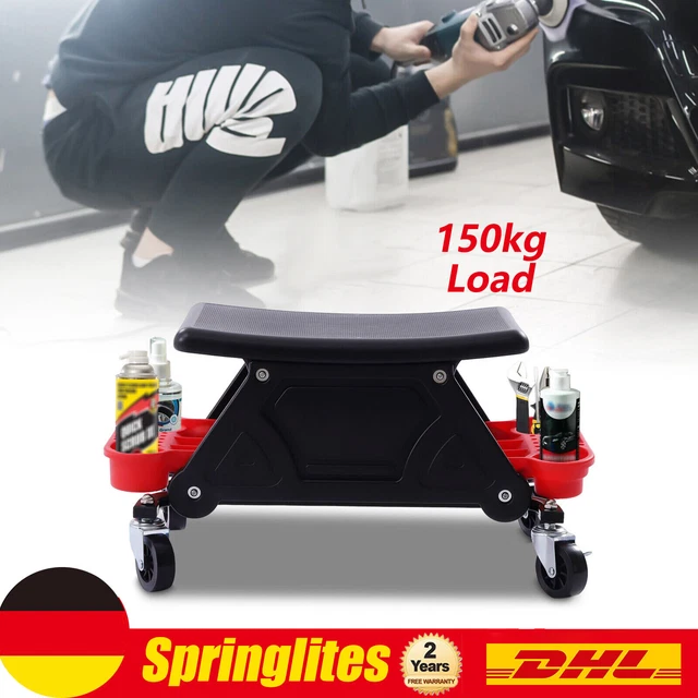 Heavy Duty Roller Mechanics Seat and Brake Stool with 4-in