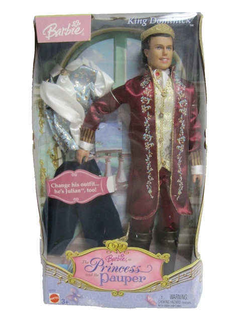 Barbie Ken King Dominick as Princess and the Pauper Doll-Excellent