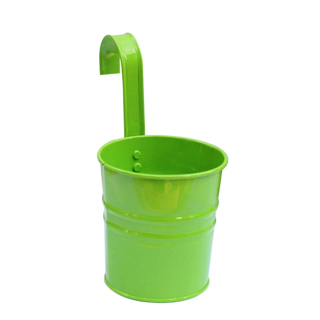 Pot De Fleur En Fer Suspendu Métal Planteur Seau Garde-corps