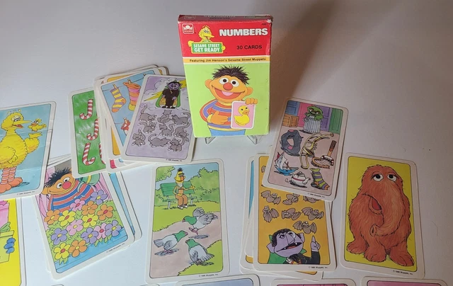 VINTAGE SESAME STREET Muppets Number Cards Jim Henson 1986 Bert Ernie ...