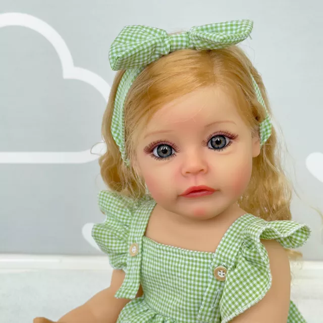 55cm/22in Girl Doll Reborn Doll Toy Full Body Waterproof Rooted Hair Realistic