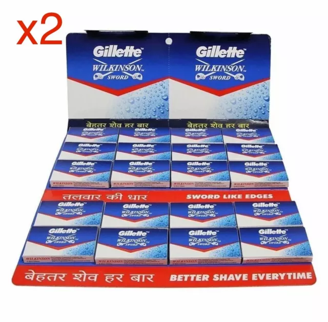 200 cuchillas de afeitar de doble filo GILLETTE WILKINSON CUCHILLAS DE AFEITAR (200 CUCHILLAS EN TOTAL)