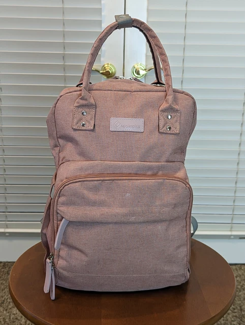 Upsimples Pink Diaper Bag Backpack Multifunction Waterproof Travel Pack Pockets