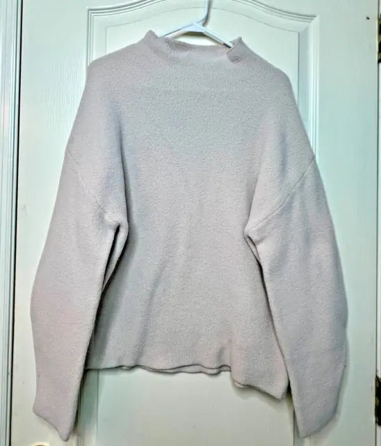 TAHARI Sweater Womens Large L Winter White Mock Neck Soft Pullover