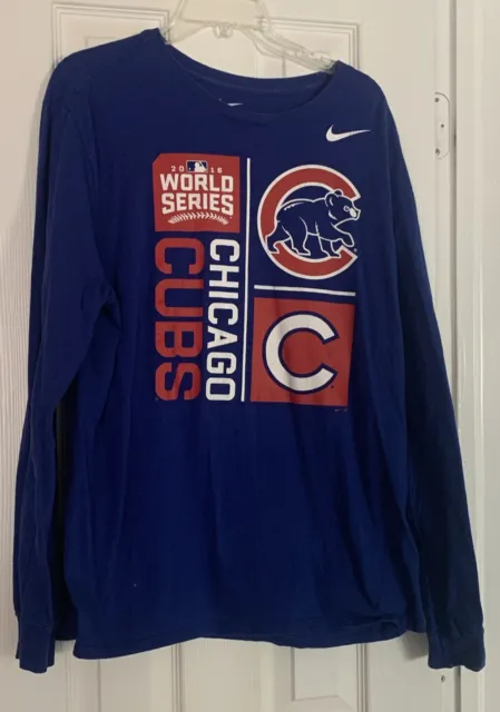 Chicago Cubs World Series Champs 2016 Long Sleeved T Shirt The NIKE Tee Size XL
