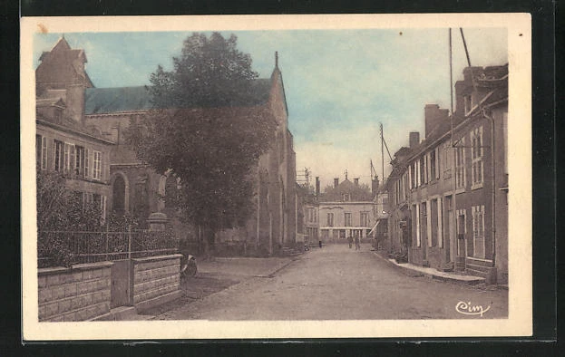 CPA La Chapelle-St-Andre, La Mairie et l´Eglise